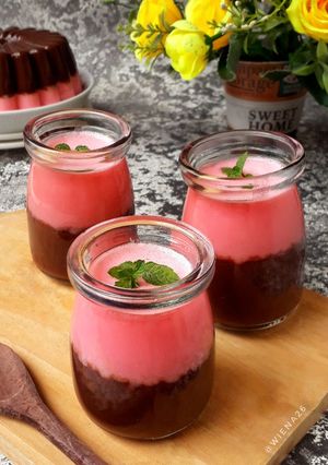 Foto resep Puding cokelat strawberry