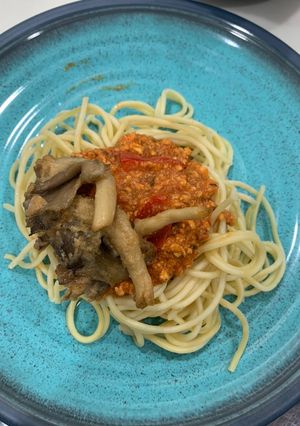 Gambar Spaghetti Chilli Bolognese & Cendawan Goreng