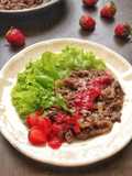Gyudon with Strawberry Sauce