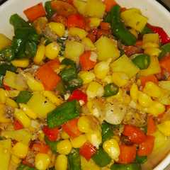 A picture of Tumis salad sayur teri medan basah.
