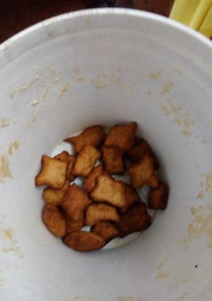 A picture of Homemade mandazi for a large gathering.