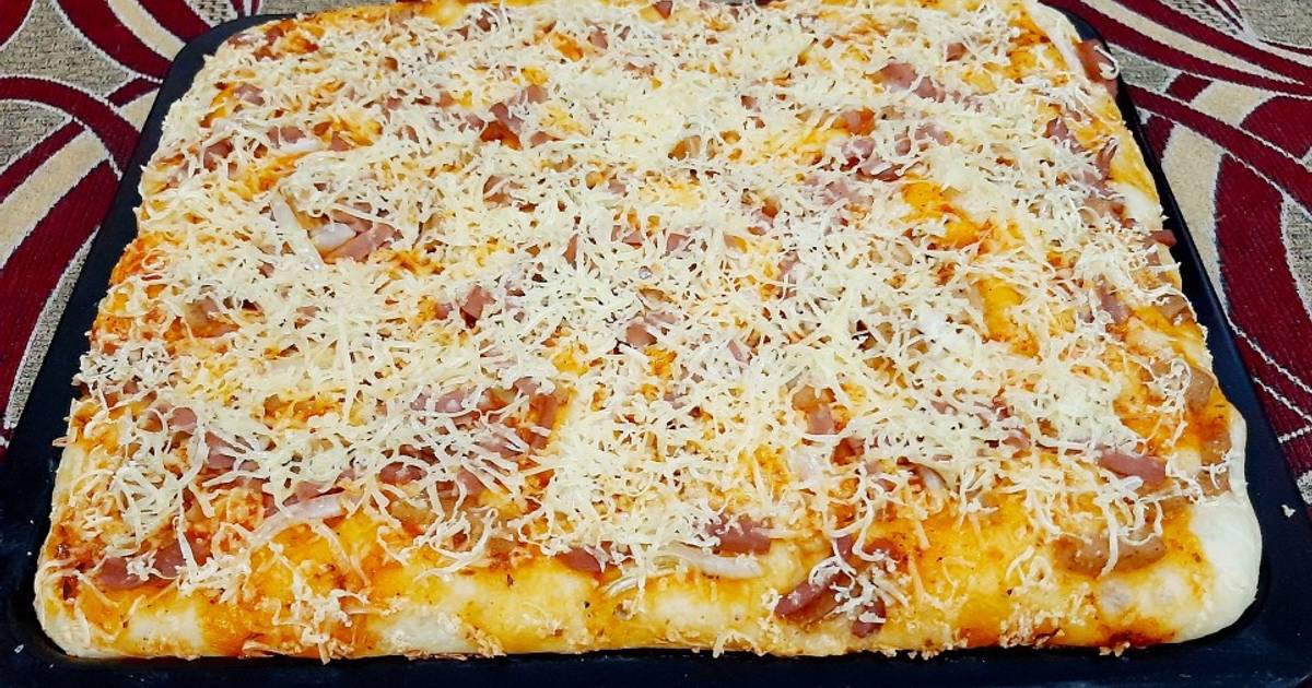 235 resep  pizza  magic com topping sosis enak dan sederhana 