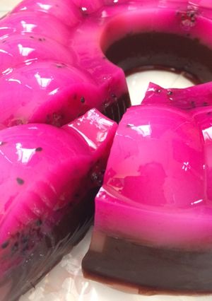 Foto resep Puding Buah Naga Coklat