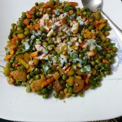 A picture of Green peas spicy chaat.
