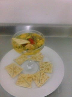Una foto de Ceviche de Corvina en Salsa de Chontaduro