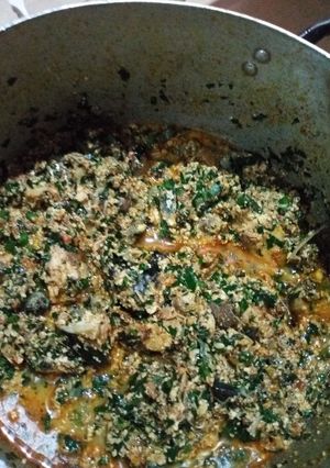 A picture of Sea food Egusi Soup.