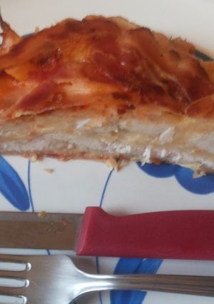 Sajtos rakott csirkemell recept fotója