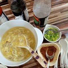 A picture of Chicken corn soup 🍲🍲.