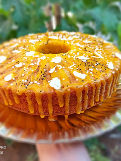 عکسی از دستور کیک زردآلو با سس زردآلو