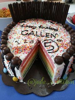 Foto resep Rainbow Birthday Cake Kukus
