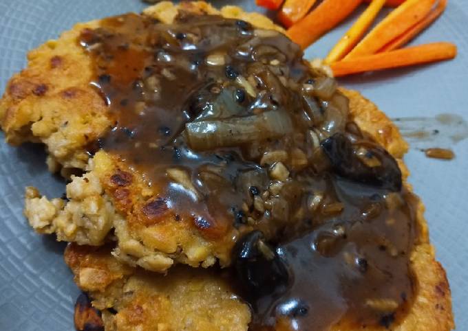 Anti Ribet, Buat Steak Tempe Saus Lada Hitam Murah