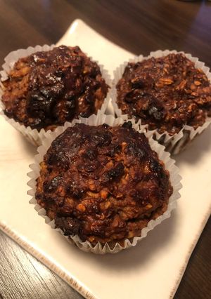 Hình của món Bánh sô cô la chuối muffin yến mạch Eat Clean.