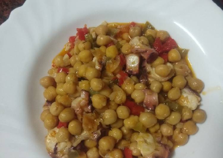 Ropavieja de pulpo con pimiento asado