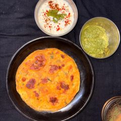 A picture of Pumpkin Paratha - Healthy breakfast or tiffin box.