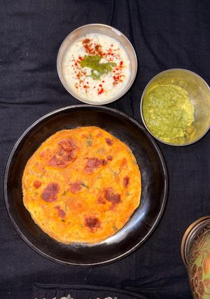 A picture of Pumpkin Paratha - Healthy breakfast or tiffin box.