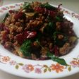 Daging ayam cincang masak daun selasih/thailan kemangi