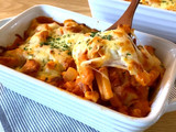 Sausage pasta bake in tomato cream sauce