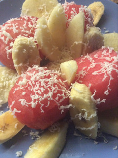 Una foto de Frutas con queso