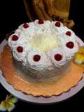 White Chocolate Forest Cake, with Berry Crush Filling Eggless