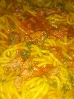 صورة لوصفة سباغيتي بالتونة