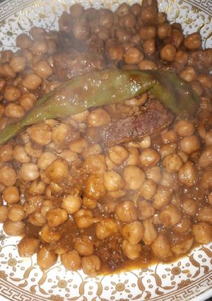 صورة لوصفة الحمص باللحم