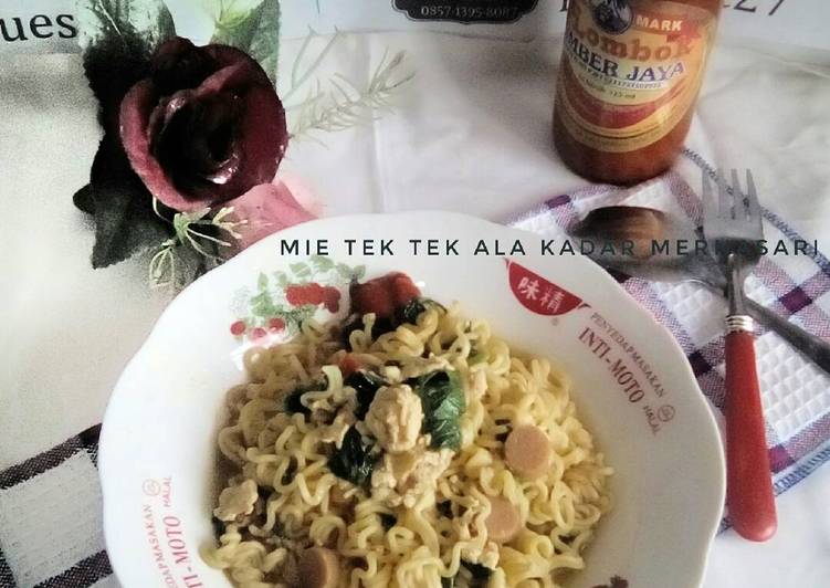 Resep Mie tek-tek pedas Ala kadarnya, Enak