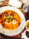 Tri-Color Bell Pepper Cabbage Jhol Momos