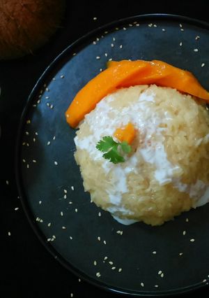 A picture of Mango and Coconut Sticky Rice.