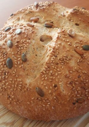Una foto de Pan de tres harinas