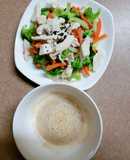 Salad súp lơ với sốt mè rang