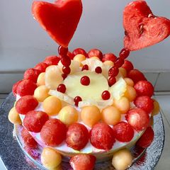 Fresh fruit gateau cake A picture of Fresh fruit gateau cake.
