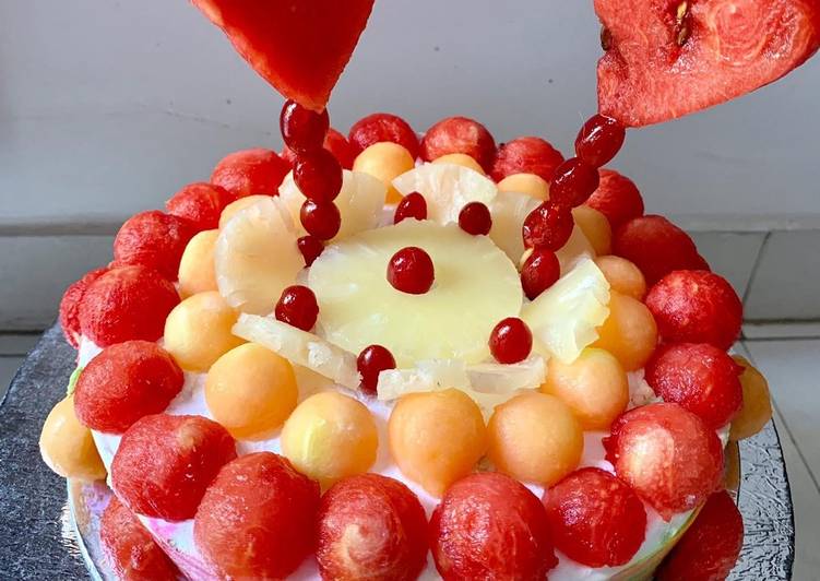 Easiest Way to Make Perfect Fresh fruit gateau cake