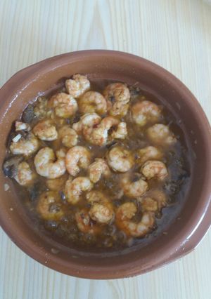 Una foto de Langostinos al pil-pil