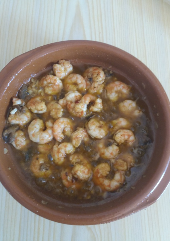 Una foto de Langostinos al pil-pil