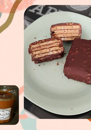 Une photo de Gaufrettes caramel beurre salé et glaçage rocher
