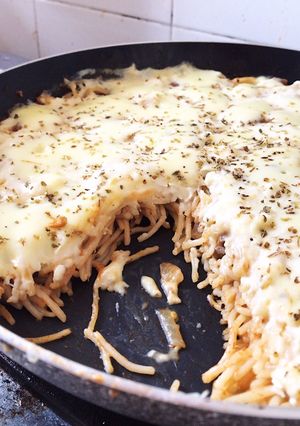 Foto resep Spaghetti Brulee Teflon (Tanpa Oven)