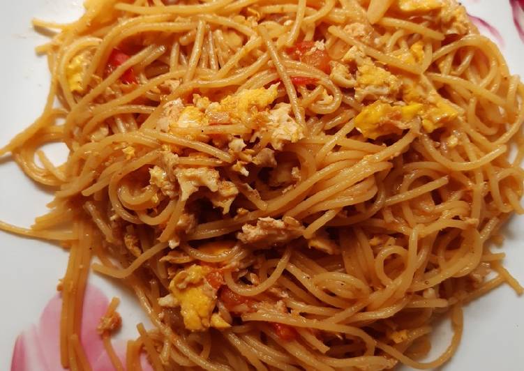 Resep Spagheti Goreng Telor Yang Lezat