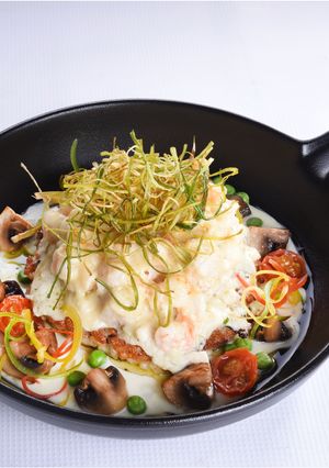 A picture of Seafoods Thermidor.