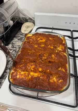Una foto de Canelones de espinaca y ricota