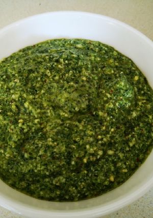 A picture of Wild garlic pesto.