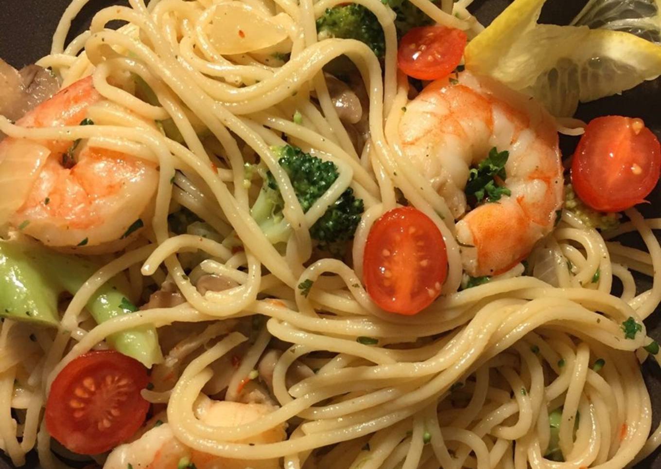 Shrimp Scampi in white wine 