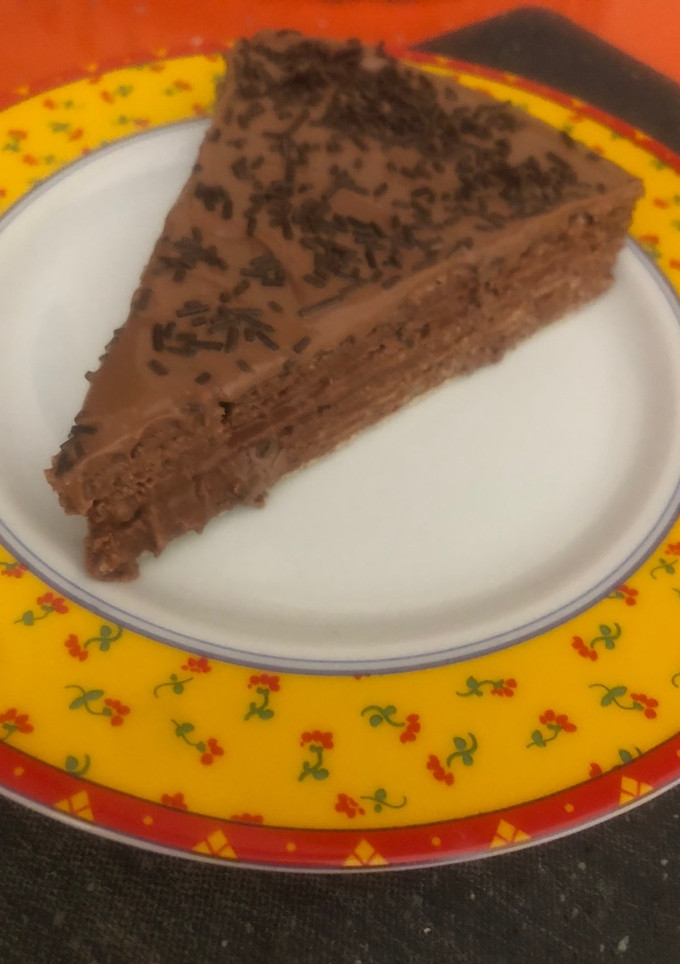 Una foto de Tarta de obleas con chocolate
