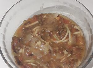 Una foto de Guiso de fideos integrales con lentejas y verduras - Para bajar colesterol