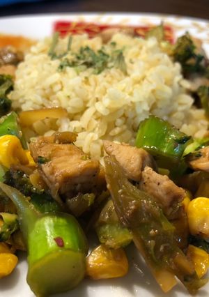Pirított zöldséges csirke recept fotója