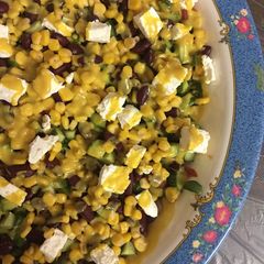 A picture of Salad with a secret dressing.