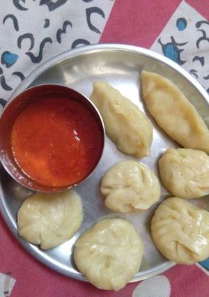 A picture of Momos (Steamed Dumplings).