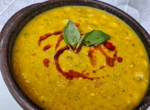 Una foto de Porotos Granados con Mazamorra