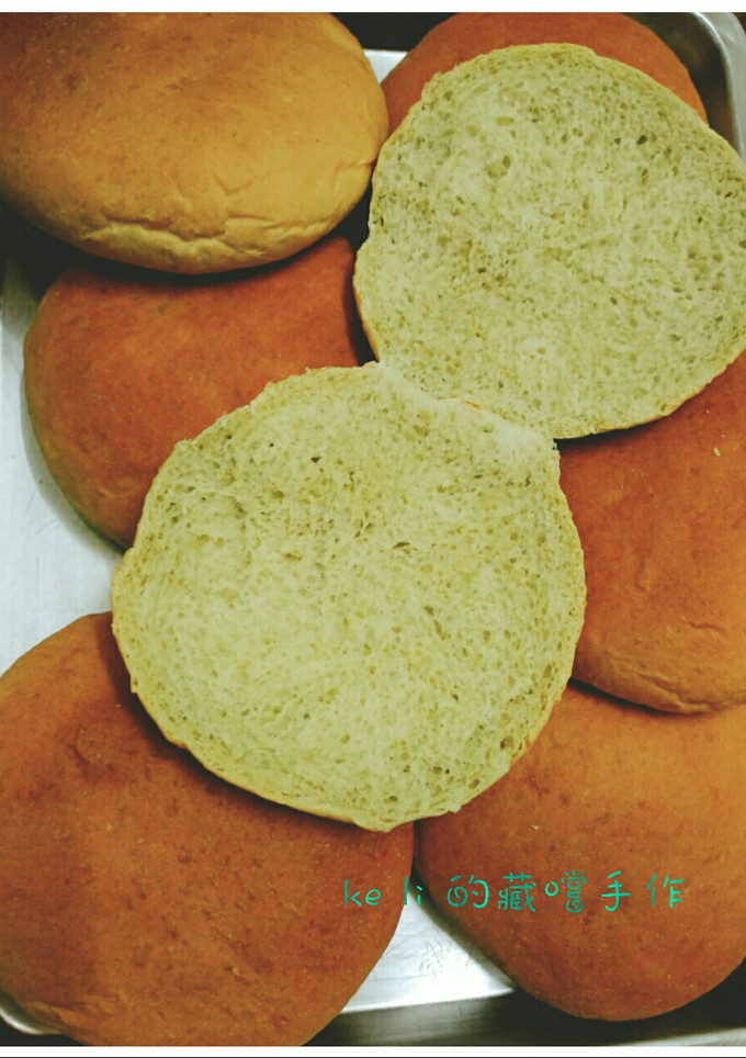 綠茶漢堡麵包 的食譜成品照片
