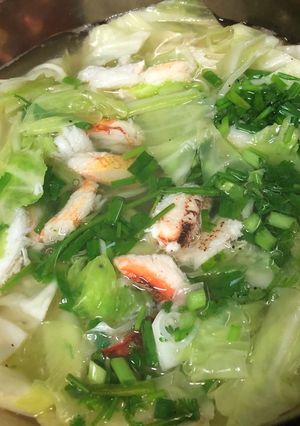 Hình của món Canh bắp cải thịt ghẹ.