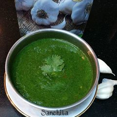 A picture of Green Mint Garlic Dip /Chutney.
